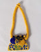Blue Pottery Gucha Necklace - Yellow Base With Blue Flowers